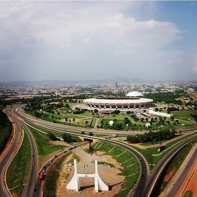 Abuja city gate, and National Stadium complex.